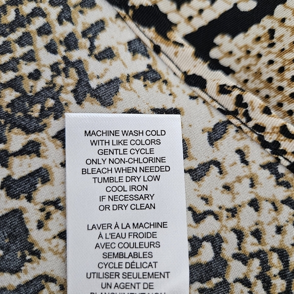 T Tahari Midi Slip Skirt Gold Tan Black Snake Snakeskin Pull On Stretch Waist XS - Picture 7 of 7